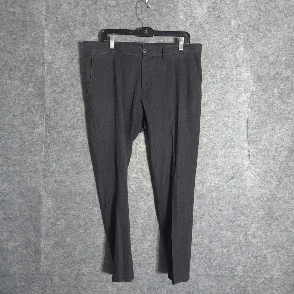 J.Lindeberg Tim Golf Pants Mens 34x30 Black Monogram Stretch Performance Pant